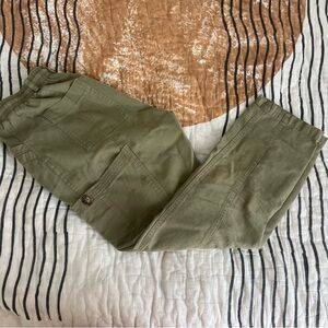 7 for All Mankind Drawstring Pull On Utility Cargo Pants Olive Green